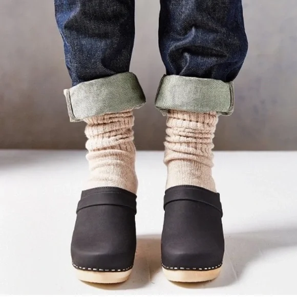 Maguba Anthropologie Stockholm Clogs Black Nubuck Suede Swedish Size 37 - Picture 7 of 14